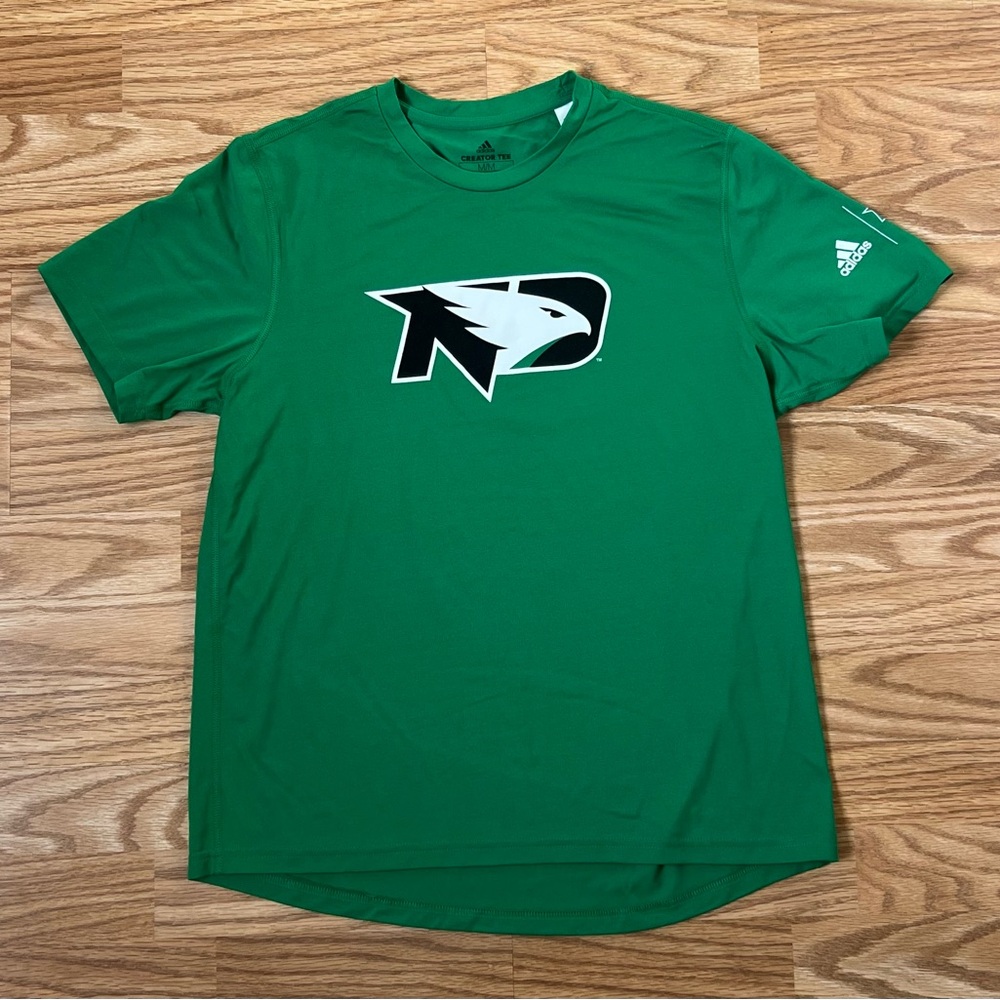 Adidas University of North Dakota Fighting Hawks Green Creator Tee Men’s Size M